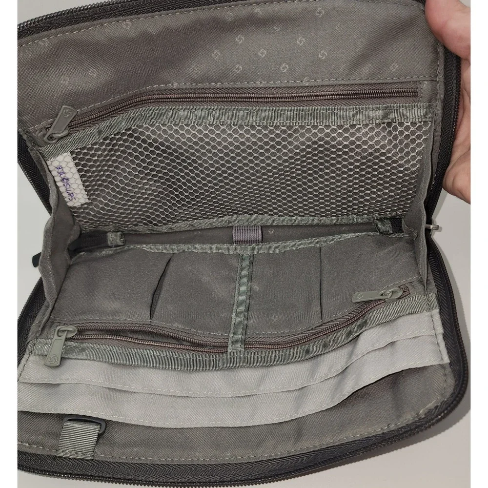 Samsonite Travel Organizer Pouch Blue Black Ballistic Nylon Tech Case Zip Bag